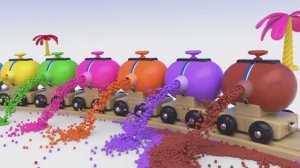 Цвета с игрушечным поездом и цветными шариками для дошкольников - Коллекция фигур и цветов для детей