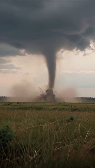 Ураганный ветер: Мощь торнадо в живой природе #природа #торнадо #шторм