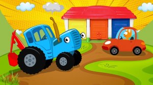 Синий трактор и Котёнок Котэ - Волшебный гараж с машинками