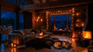 Расслабляющие звуки дождя с грозой и камином в уютном доме, для отдыха и сна, дождь с грозой 😴