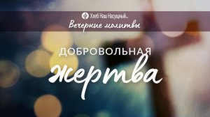 ДОБРОВОЛЬНАЯ ЖЕРТВА | Вечерние размышления
