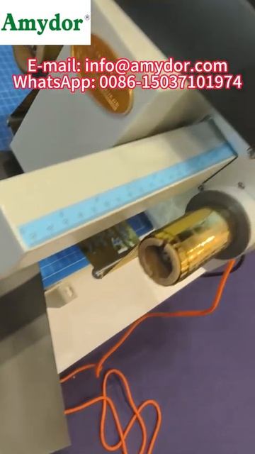 Amydor 8025 — планшетная печать фольгой по чёрным бумажным пакетам, эффект золота