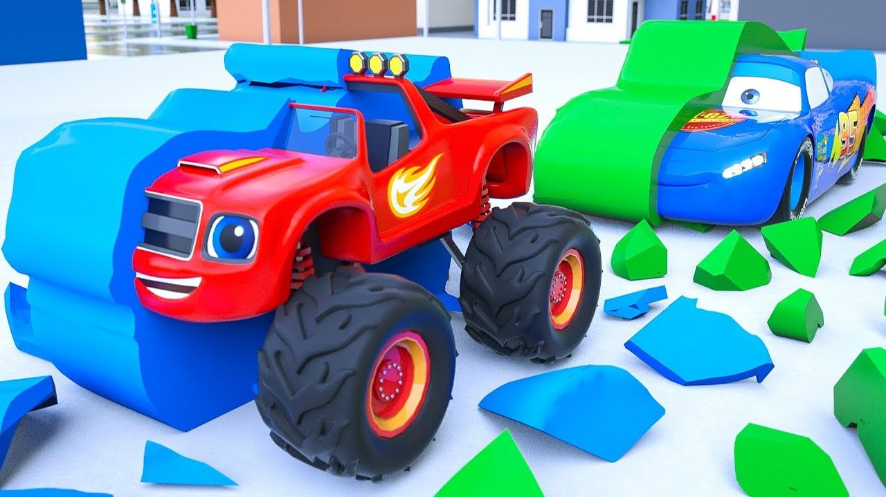 Изучите цвета и имена персонажей вместе с Маккуином, Блейзом и автобусом Тайо. Соберите колёса.