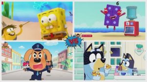 Шериф Лабрадор, Малыш Губка Боб, Шестерка Номерблок против Блуи