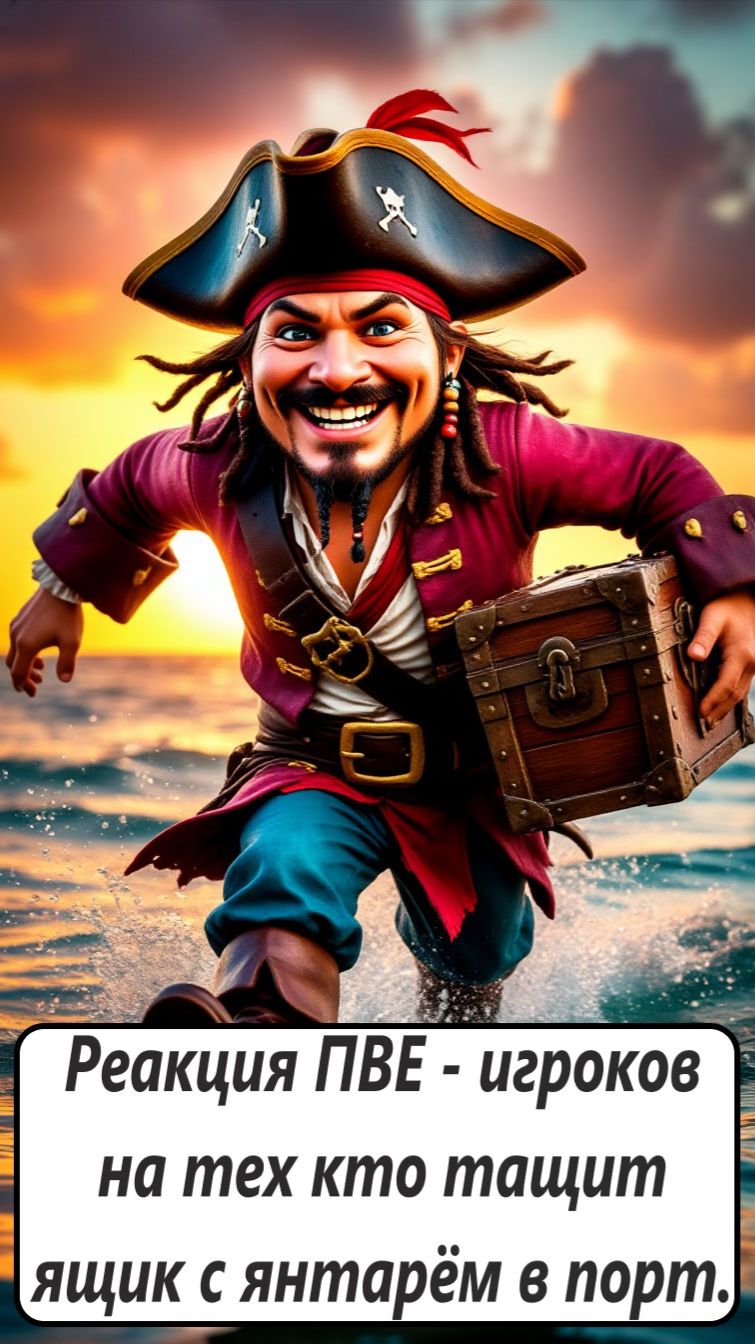 Реакция ПВЕ  - игроков на тех кто тащит ящик с янтарём в порт.