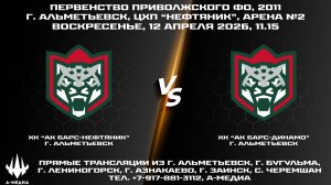 12.04.2026г., ХК «АК БАРС-НЕФТЯНИК» (г. Альметьевск) - ХК «АК БАРС-ДИНАМО» (г. Казань)