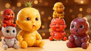 🍓Милые Фруктовые Малыши🍊 едят настоящие фрукты. Необычный Удивительный ИИ ASMR.