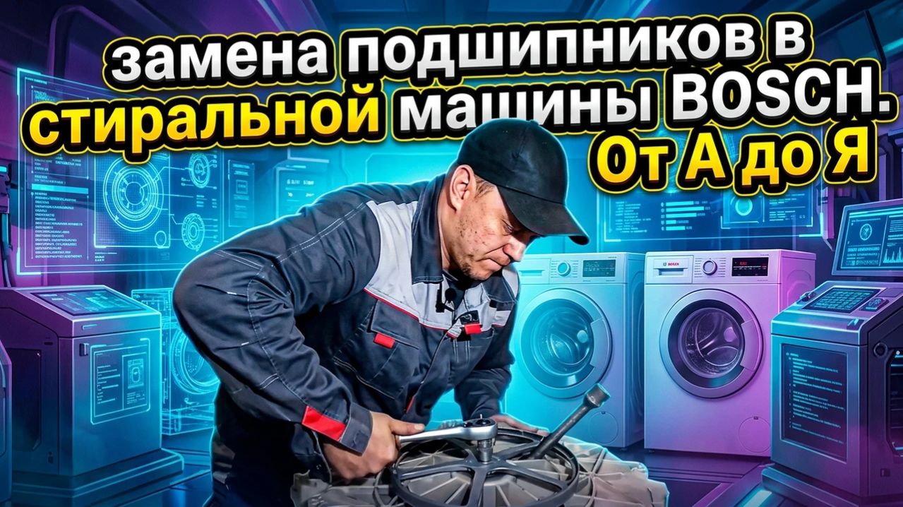 Замена подшипников в стиральной машине Бош Макс 4 с полным разбором от А до Я с полным разбором