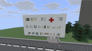 Строим больницу в Припяти в майнкрафте.