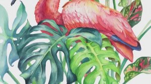Как нарисовать тропические листья 🌿 Мастер-класс по акварели