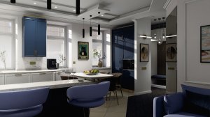 Таунхаус в неоклассическом стиле: обзор 1 этажа