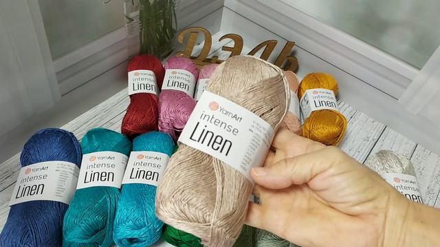Посмотрим палитру и образец Intense Linen 45% лен, 55% вискоза, 175 м/50 гр