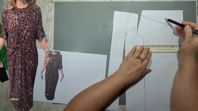 Моделирование. Шикарное платье для полной фигуры. Выкройка № 2020.