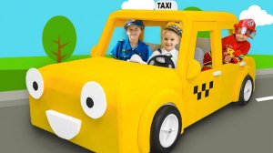 Водитель Крис едет на такси и помогает городским спасателям