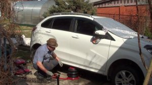 Реальное испытание пневмодомкрата 3 тонны и девайсов для облегчения процесса ...