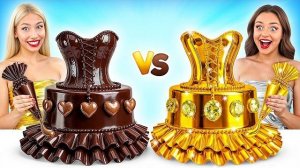 Укрась Торт Челлендж Золотой vs Серебряный | Забавные Лайфхаки с Едой