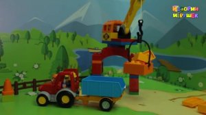 Видео с игрушками для детей - Молния разрушила дом. Мультфильмы про рабочие машины.