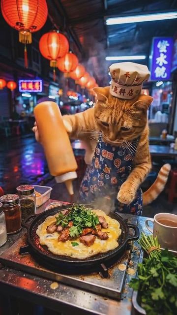 Котейка блинную шаурму сделал