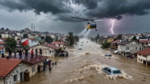 Турция: город тонет на глазах. Мощное наводнение уносит машины и разрушает дома