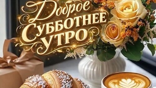 С добрым субботним утром. Красивая музыкальная открытка.