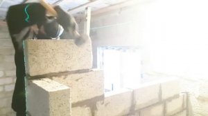 Обрешетка потолка кладка стен перегородок из керамзитблоков в бане. Часть 5 баня