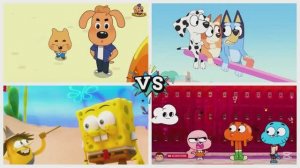 ШЕРИФ ЛАБРАДОР против ГУБКА БОБ и ГАМБОЛ — Битва Героев и Собачка БЛУИ 🐶🧽⚡️