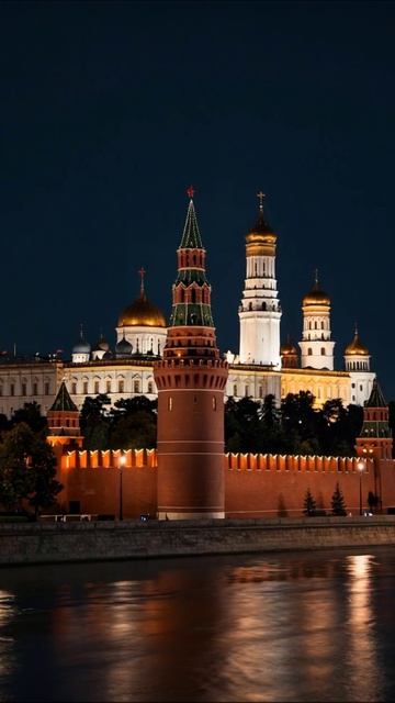 Кремль в ночном свете #Москва #Кремль #НочныеПейзажи