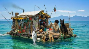 Выживание на плоту из мусора с моей собакой (4-я серия) | Рыбалка и добыча морепродуктов