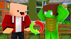 Джей Джей и Майки обмениваются мозгами. Майнкрафт Мультик