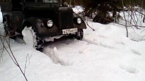 ГАЗ-69 на я-192, цепи на все колёса