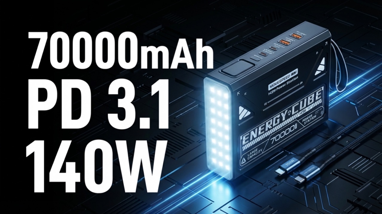 Обзор PowerBank MOVESPEED Z70 Pro Max 70000мАч 140W PD 3.1 EPR - нюансы работы и подробности портов