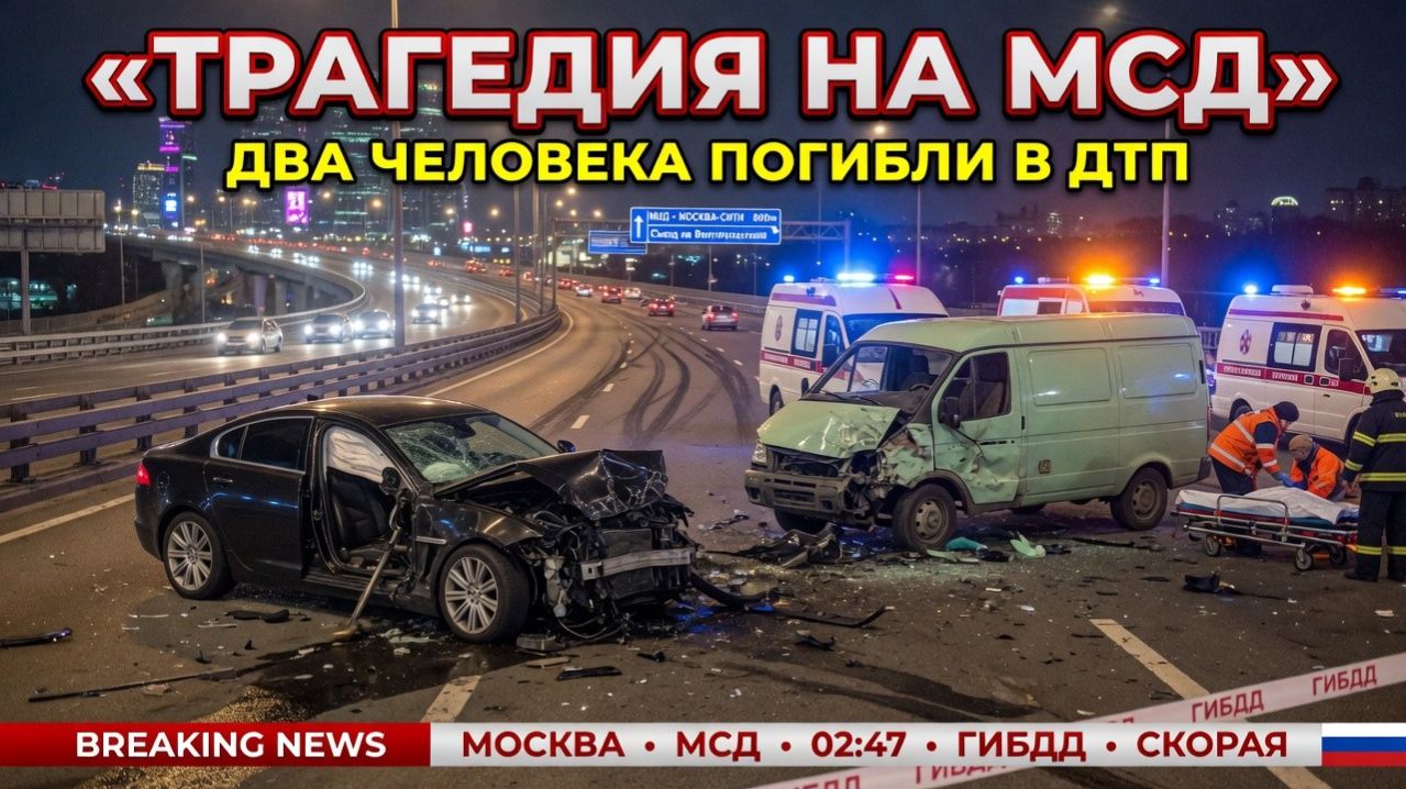 На МСД в Москве “Газель” врезалась в стоящий “Ягуар” два человека погибли на месте.