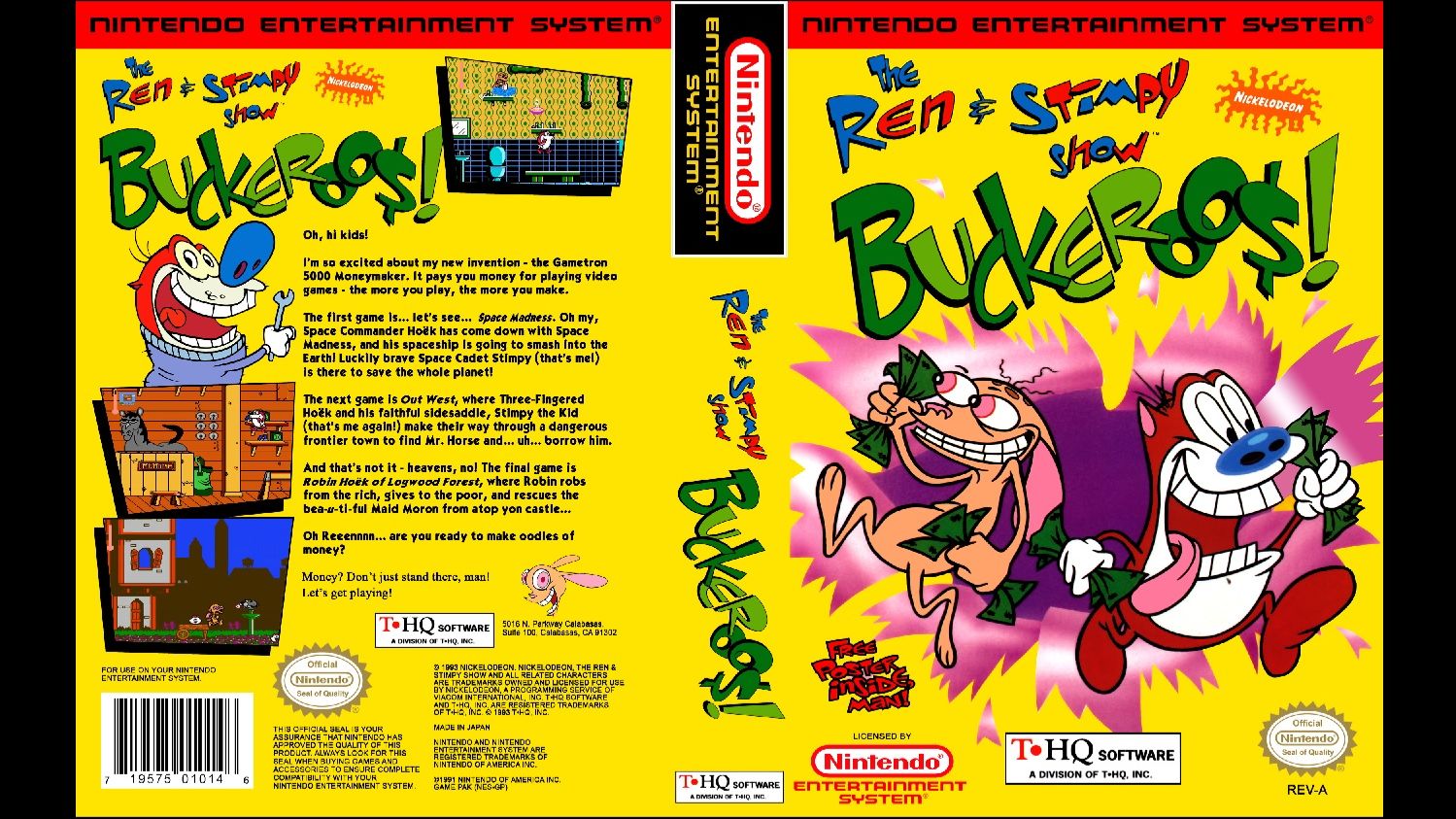 THE REN & STIMPY SHOW: BUCKEROOS! IMAGINEERING - TQH. 1993. NES