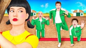 Игра в Кальмара 2 в Реальной Жизни Челлендж | Попробуйте Выиграть в Игру в Кальмара