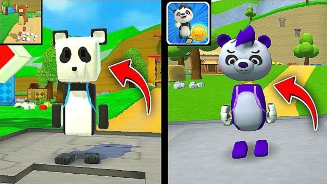 Супер медведь против героя панды в Супер Мишка/Магазин скинов Super Bear Adventure