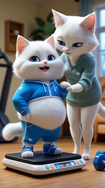 😭Над полным котёнком смеются в школе и он решает начать тренироваться💪