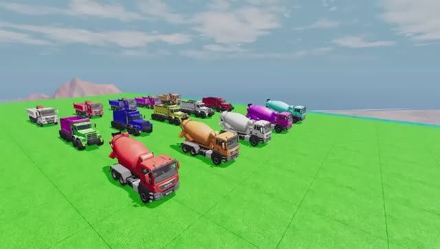 Мультики для детей. Мультики про машинки . Грузовики соревнуются между собой. Детский мультик.