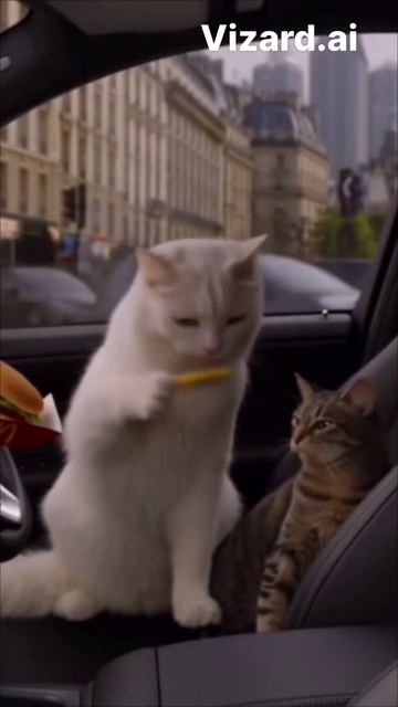 Кошки, живущие своей лучшей жизнью в кабриолете с откидным верхом!