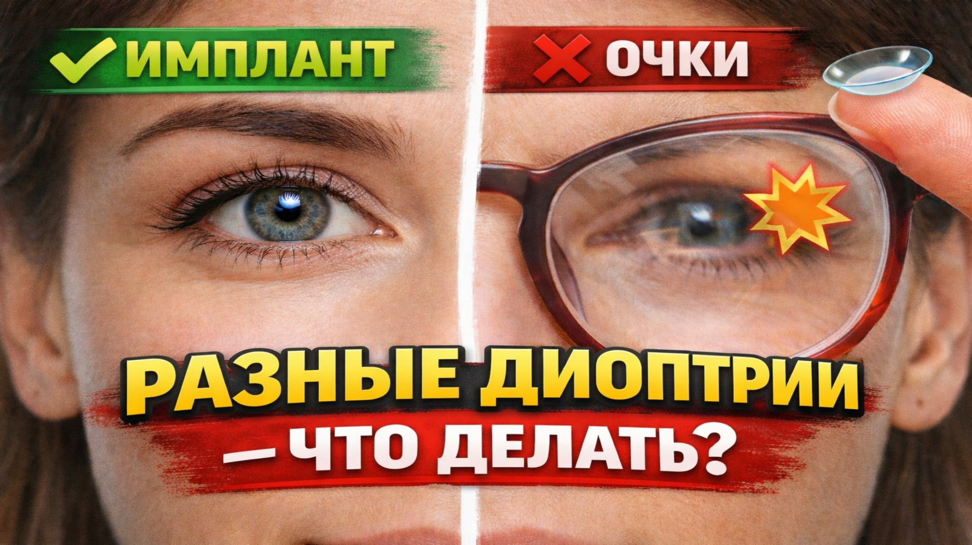 Разные диоптрии после операции — что делать?