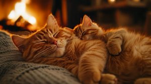 🐈 МУРЛЫКАЮЩИЙ КОТ 🐱 И ГОРЯЩИЙ КАМИН 🔥