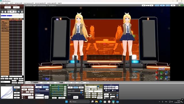 Моменты создания клипа Happy Synthesizer в Программе MikuMikuDance