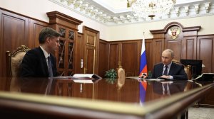 Владимир Путин с генеральным директором госкорпорации «Роскосмос» Дмитрием Бакановым, 11 апреля 2026