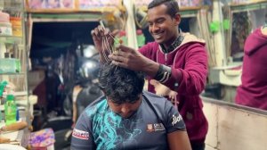 Покалывающий массаж кожи головы металлической проволокой от известного уличного парикмахера Пэлла