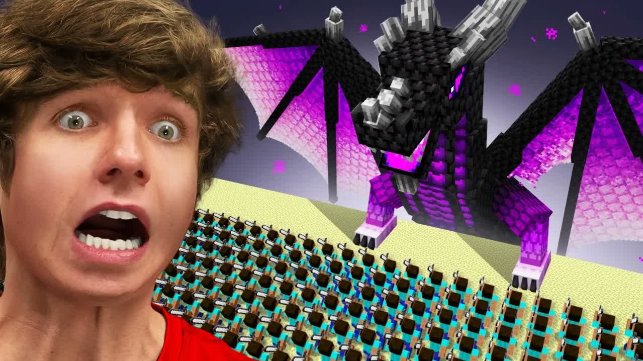 1000 Игроков против Титан Эндер Дракона!