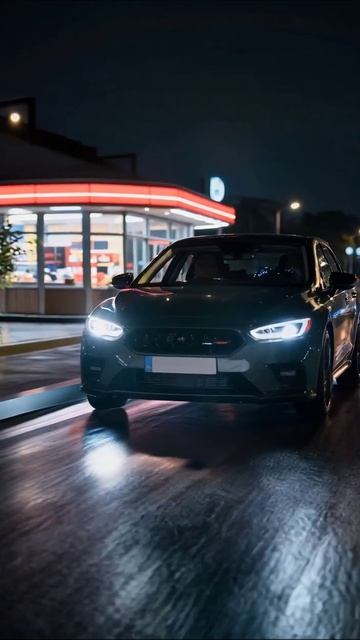 Ночной заезд на шикарном автомобиле #автомобили #ночнаяпрогулка #светоэффекты