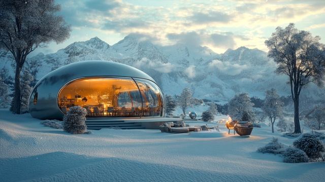 Valley： Relaxing Ambient SciFi Music & Soundscape ❄️ for the Winter Festivities (White Noise)-(1080p