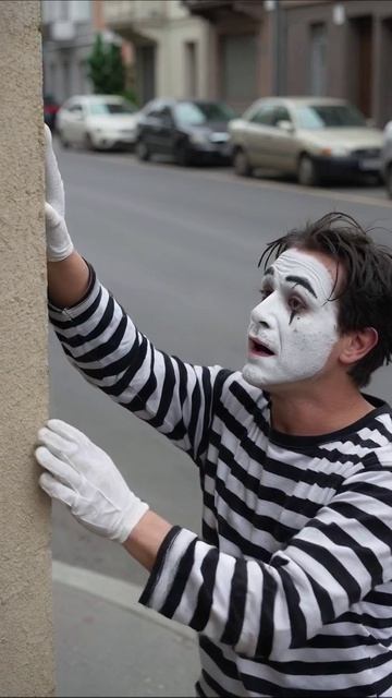 Уличный клоун: магия мимов в городе #клоун #передвижноеискусство #мим