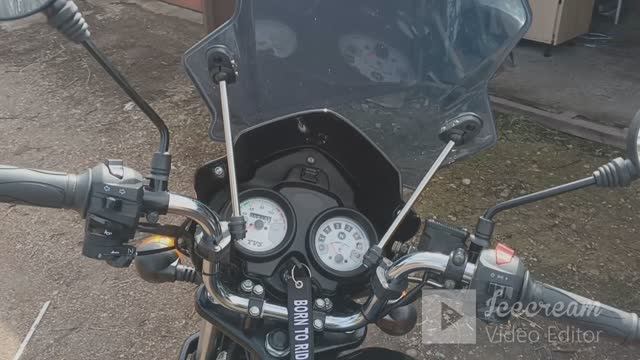 Установка универсального лобового стекла , на мотоцикл TVS 150