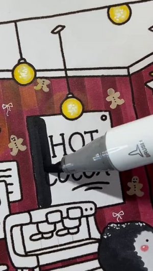 Зимнее кафе раскраска