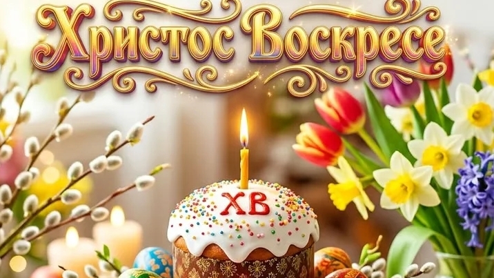 ХВ - Христос Воскресе. Праздничное поздравление с Пасхой. Самая лучшая музыкальная открытка.